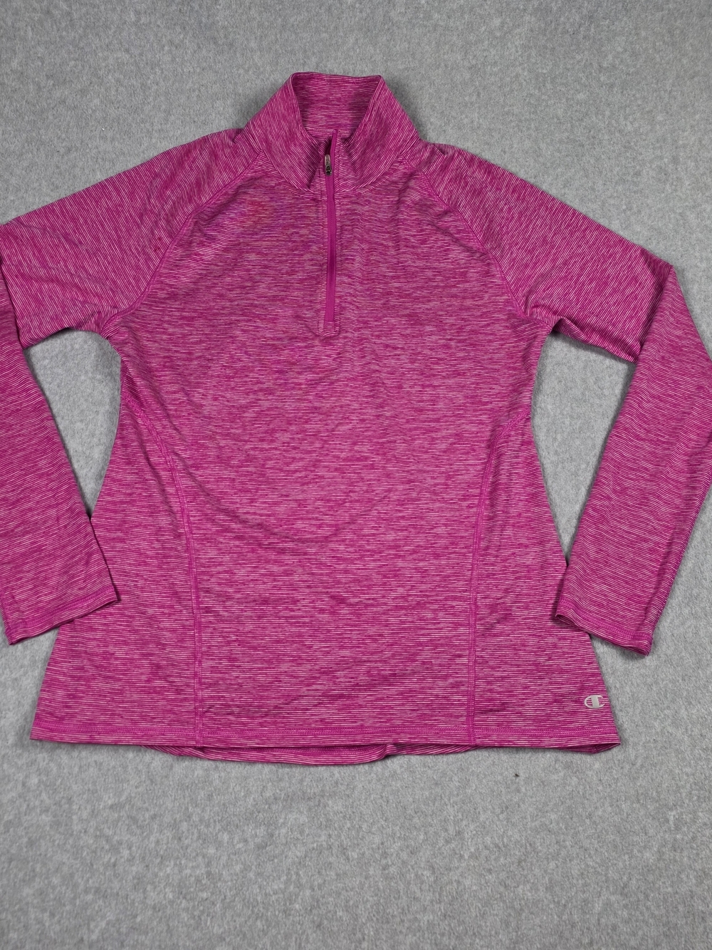 Champion Women's Pink Heather Quarter-Zip Pullover
